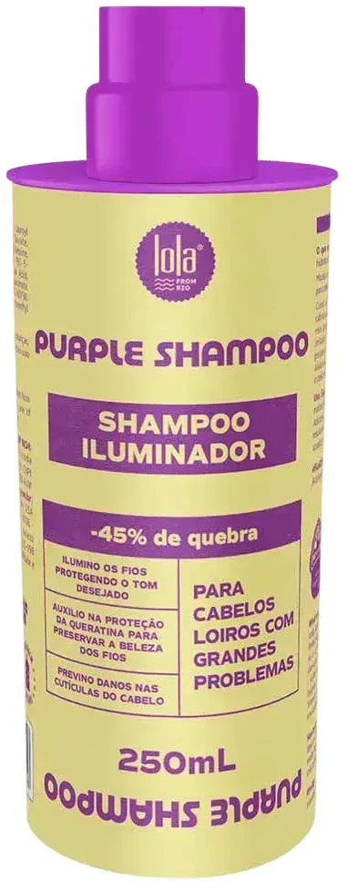 Lola Cosmetics Violetinis plaukų šampūnas neutralizuoja geltonus arba oranžinius atspalvius, 250 ml