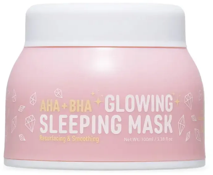Look At Me, AHA + BHA Glowing Sleeping, Resurfacing, Night Sleeping Mask, 100 ml