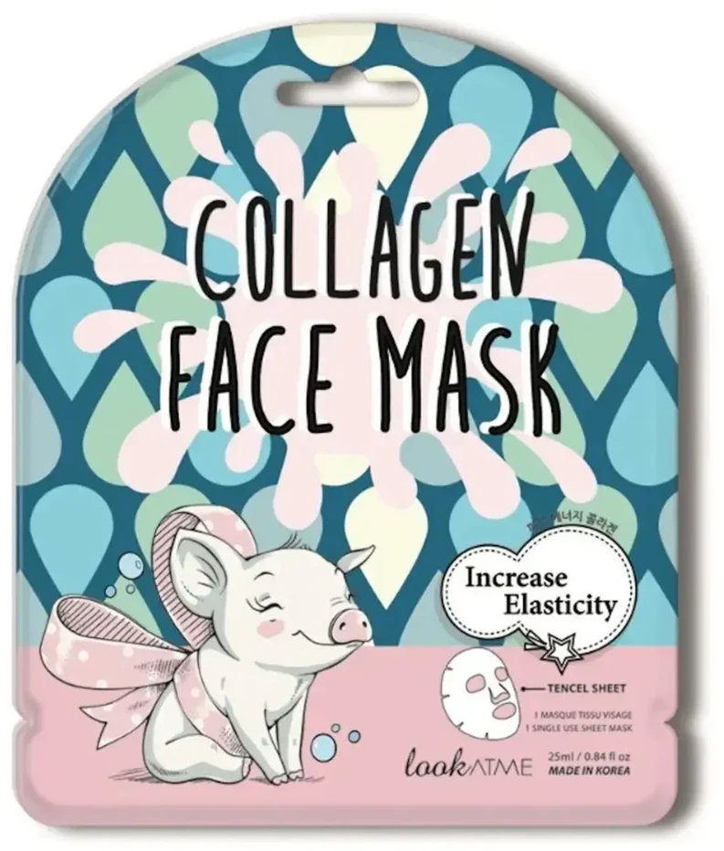 Look At Me, Collagen, Boosts Elasticity, Sheet Mask, For Face, Weekly or as needed, 25 ml
