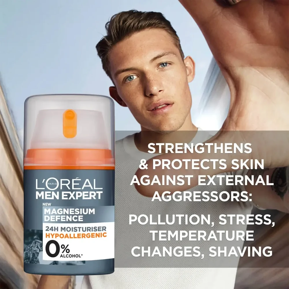 L'Oréal Paris Men Expert Magnesium Defence Day Kreminis vyrams, 50 ml