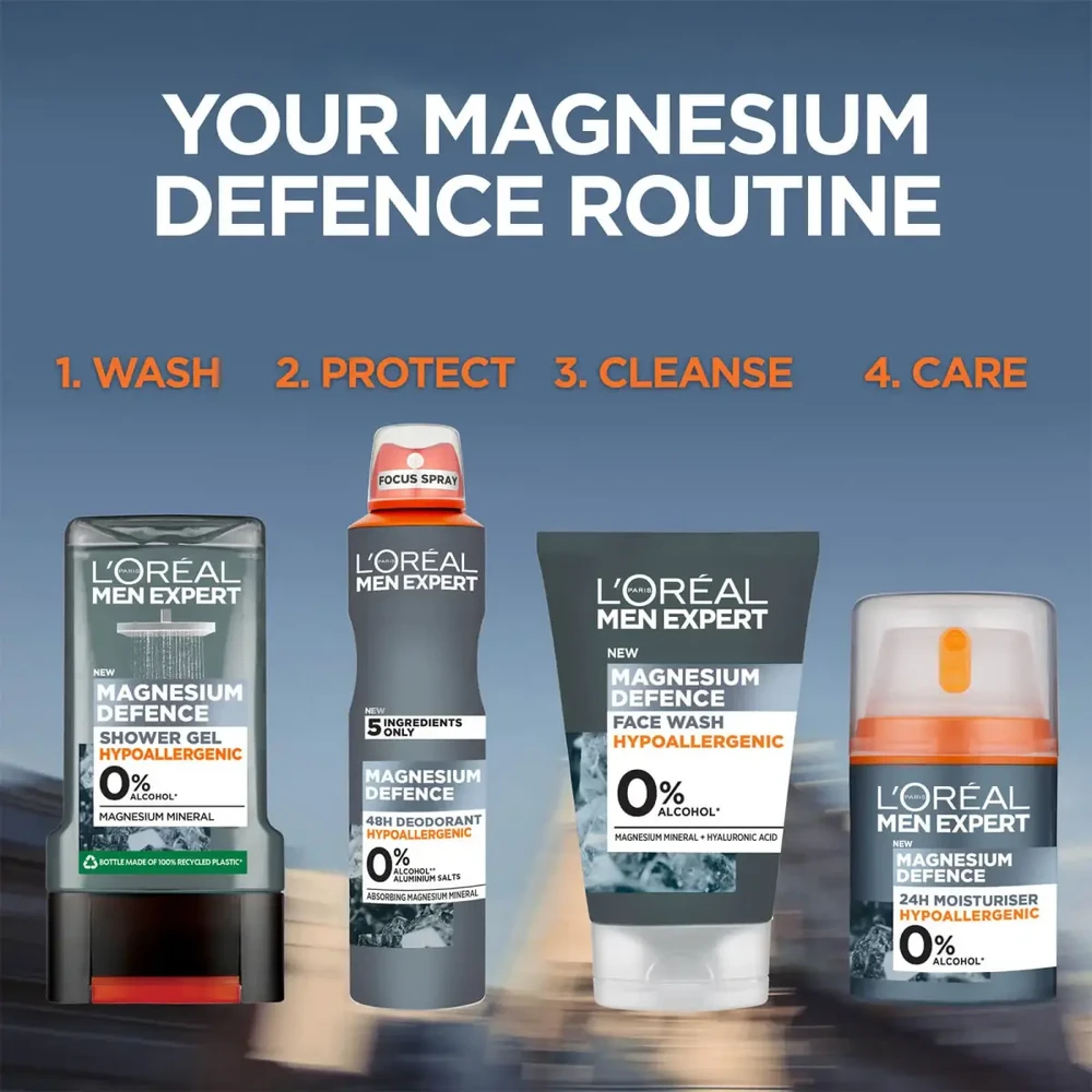 L'Oréal Paris Men Expert Magnesium Defence Day Kreminis vyrams, 50 ml