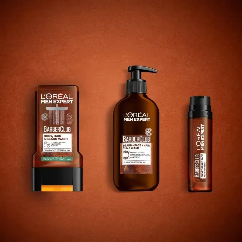 L'Oréal Paris Men Expert Barber Club Body, Hair & Beard Wash Dušo želė vyrams, 300 ml