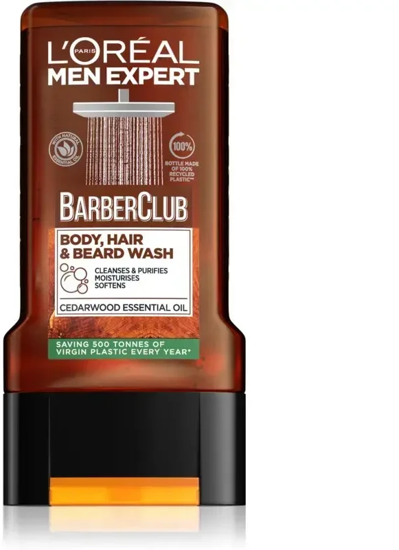L'Oréal Paris Men Expert Barber Club Body, Hair & Beard Wash Dušo želė vyrams, 300 ml