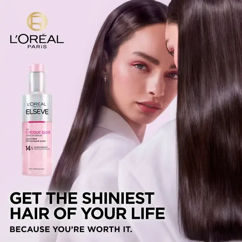 Nenuplaunamas serumas plaukams L'Oréal Paris Elseve Glycolic Gloss Leave-In, 150 ml