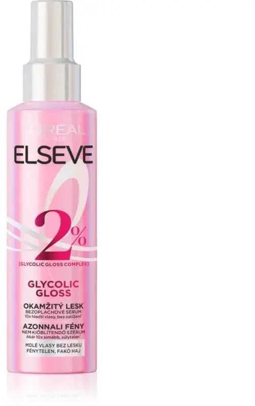 „L'Oreal“ nenuplaunamas serumas akimirksniu suteikiantis plaukų blizgesio „Elseve Glycolic Gloss“ 150 ml