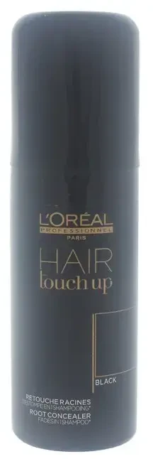 Purškiami dažai ataugusioms plaukų šaknims maskuoti L'oreal Professionnel Hair Touch Up, juoda spalva, 75 ml