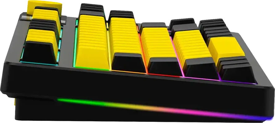 LORGAR KBP70TKLW, Wireless TKL Mechaninė klaviatūra žaidimams Pro, Juodas/geltona, EN išdėstymas