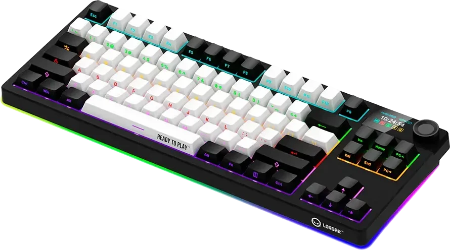 LORGAR KBP70TKLW, Wireless TKL Mechaninė klaviatūra žaidimams Pro, Juodas/red, EN išdėstymas