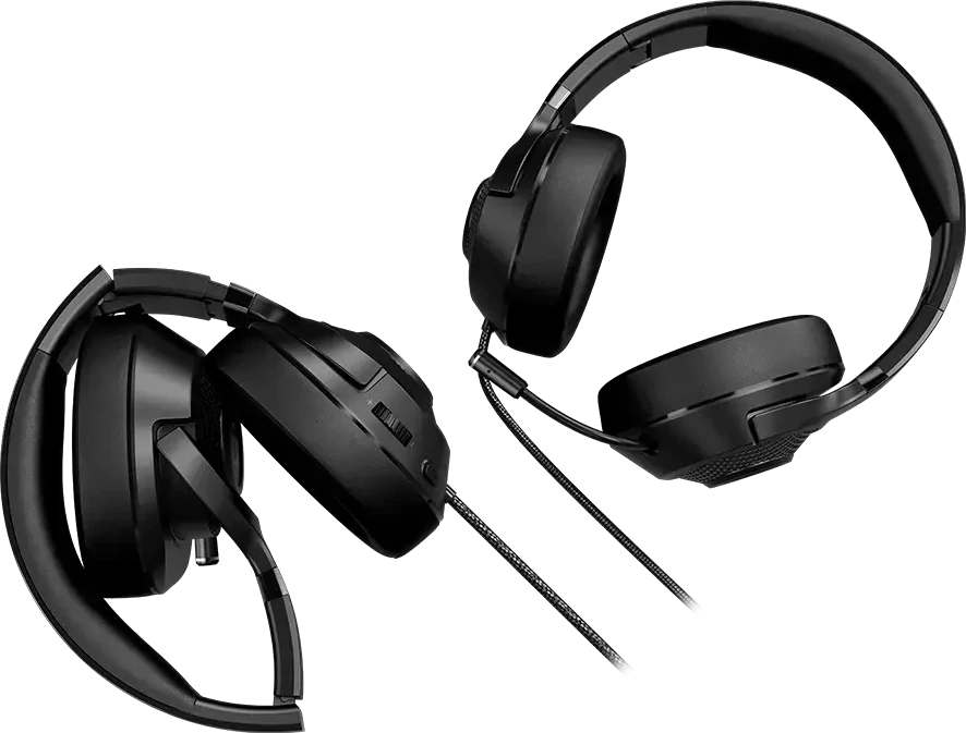 LORGAR Noah 101, Žaidimų ausinės su mikrofonu, 3.5mm jack connection, kabelio ilgis 2m, sulankstomos design, PU leather ear pads, size: 185*195*80mm, 0.245kg, juodas