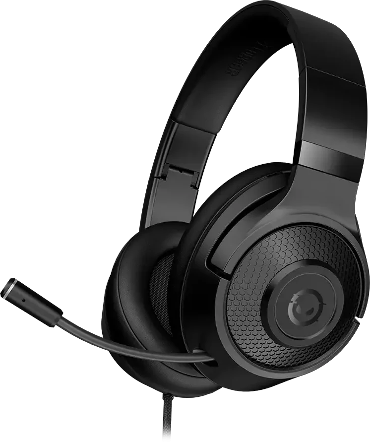 LORGAR Noah 101, Žaidimų ausinės su mikrofonu, 3.5mm jack connection, kabelio ilgis 2m, sulankstomos design, PU leather ear pads, size: 185*195*80mm, 0.245kg, juodas