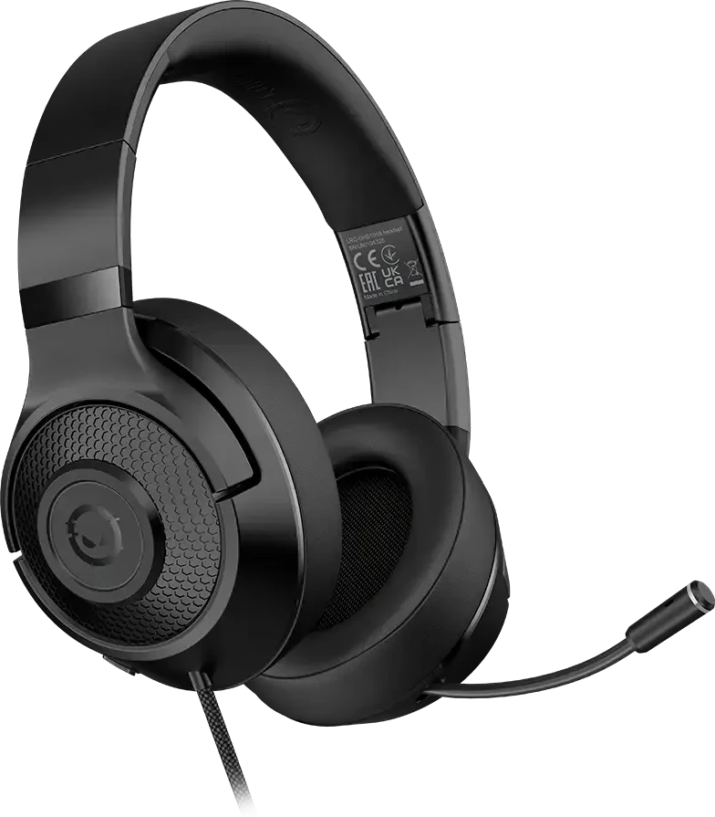 LORGAR Noah 101, Žaidimų ausinės su mikrofonu, 3.5mm jack connection, kabelio ilgis 2m, sulankstomos design, PU leather ear pads, size: 185*195*80mm, 0.245kg, juodas