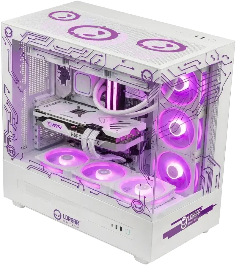 Stacionarus kompiuteris LORGAR PRO P401 - AMD 7800X3D 8C/16T, 360 AIO, NVIDIA RTX 5070Ti 16GB, 32GB@6400mhz, 2TB SSD NVME, 850W PSU, Baltas, 3Y