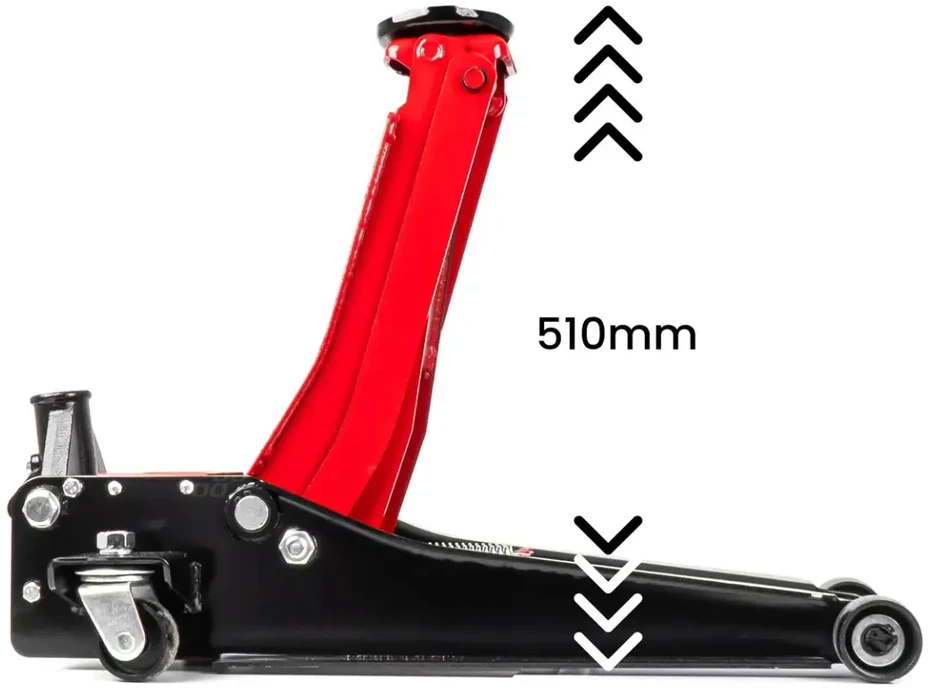 Žemo profilio hidraulinis keltuvas 3000 kg, 75–510 mm, CE, AMIO-04215