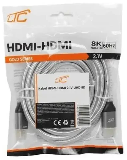 LTC LXHD214 vaizdo kabelis HDMI į HDMI | v2.1 | UHD | 8K | 5 m sidabrinis