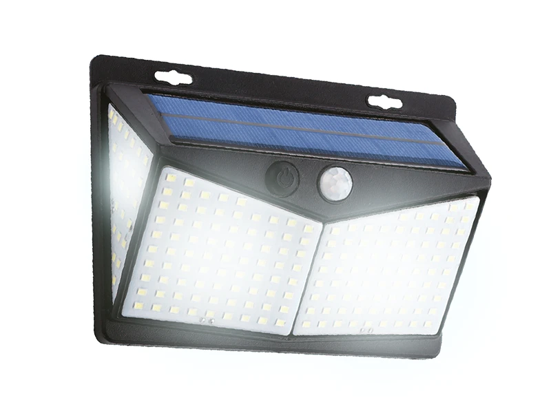 Sieninis šviestuvas LTC Telforceone Sieninė saulės lempa 208 LED SMD 600lm PIR IP65 1800mAh