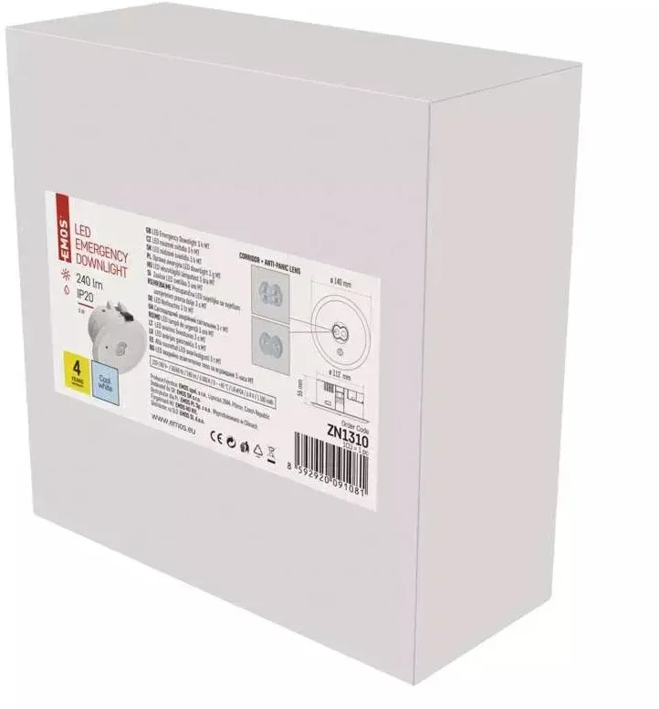 Avarinis šviestuvas 230V 3W 240lm, 3val., IP20, įleidžiamas, EMOS