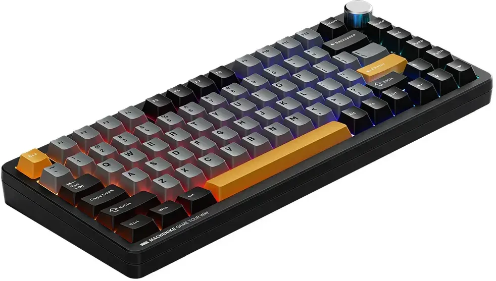 Machenike K600-B82W Belaidė mechaninė apšviesta žaidimų klaviatūra GR sidabrinis jungiklis - Juoda