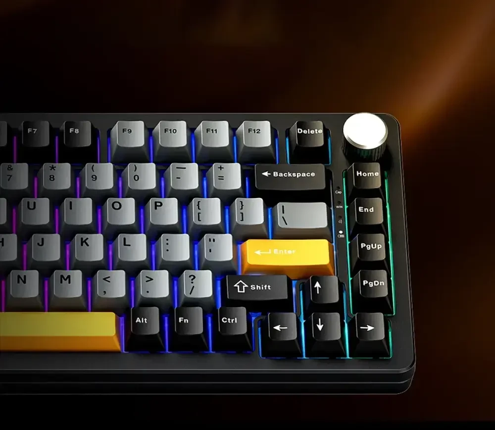 Machenike K600-B82W Belaidė mechaninė apšviesta žaidimų klaviatūra GR sidabrinis jungiklis - Juoda