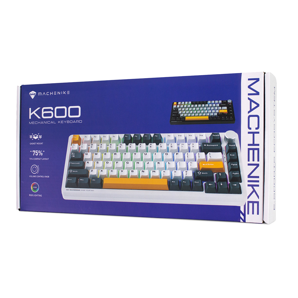 Machenike K600-B82W Belaidė mechaninė su pašvietimu Klaviatūra žaidimams GR Sidabrinis Switch - Juodas