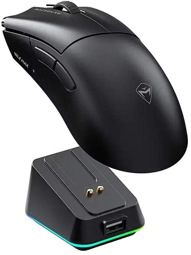 Machenike L8 Max Belaidė pelė žaidimams with Charging Station - Juodas