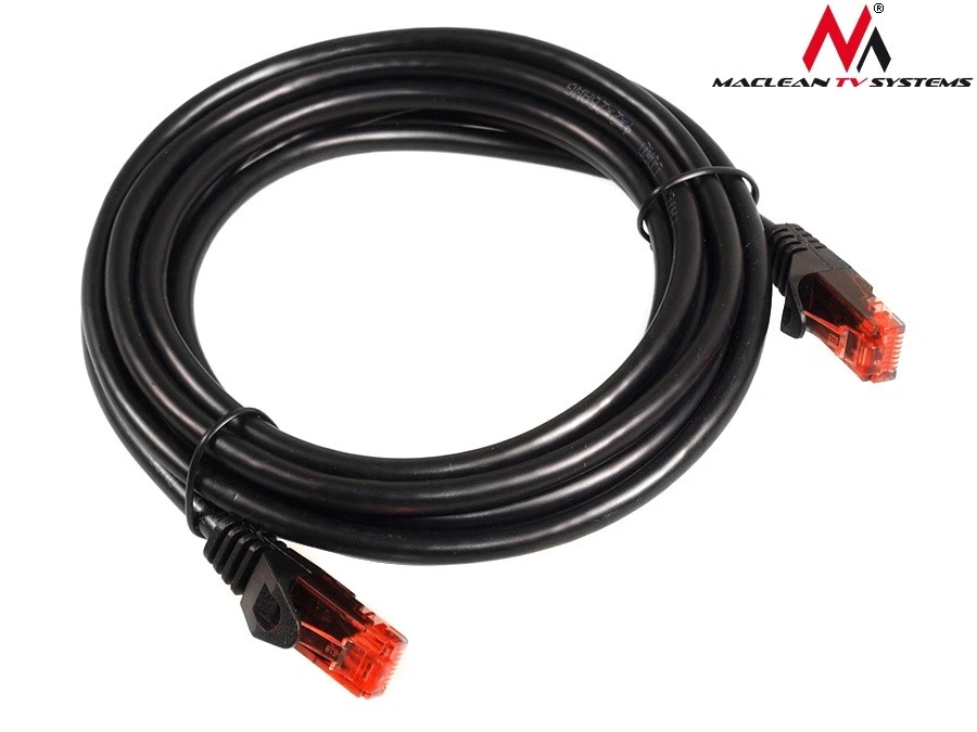 MACLEAN MCTV-742 Maclean MCTV-742 Patchcord UTP cat6 Kabelio kištukas-kištukas 3m juodas
