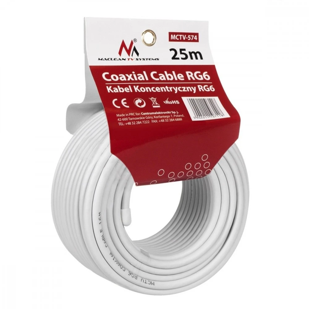 MACLEAN MCTV-574 Maclean MCTV-574 Satellite coaxial cable 1.0CCS RG6 25M