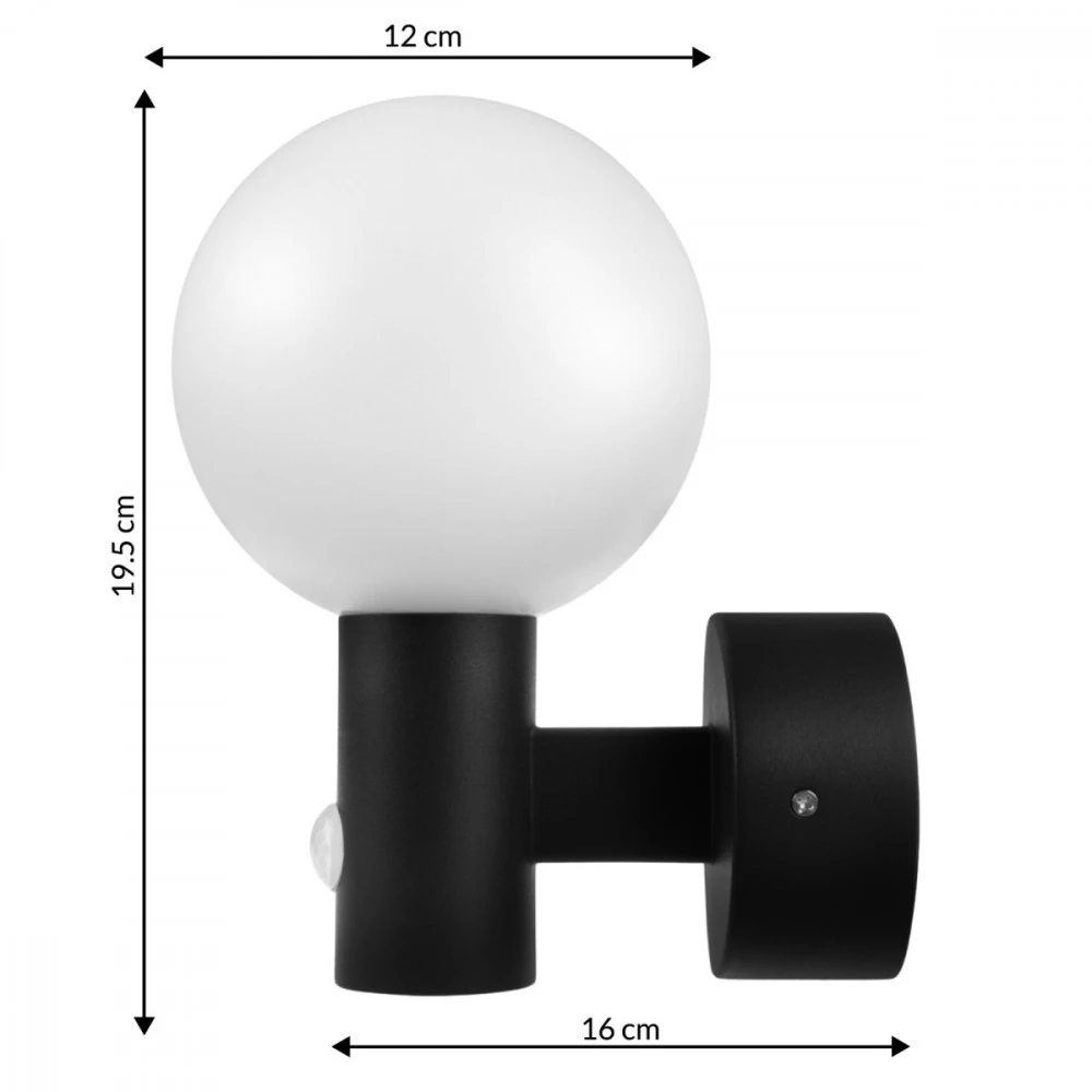 Maclean LED lempa su judesio jutikliu, PIR judesio jutiklis, juoda, 15W, IP65, 1600lm, neutrali balta spalva (4000K) MCE515 B