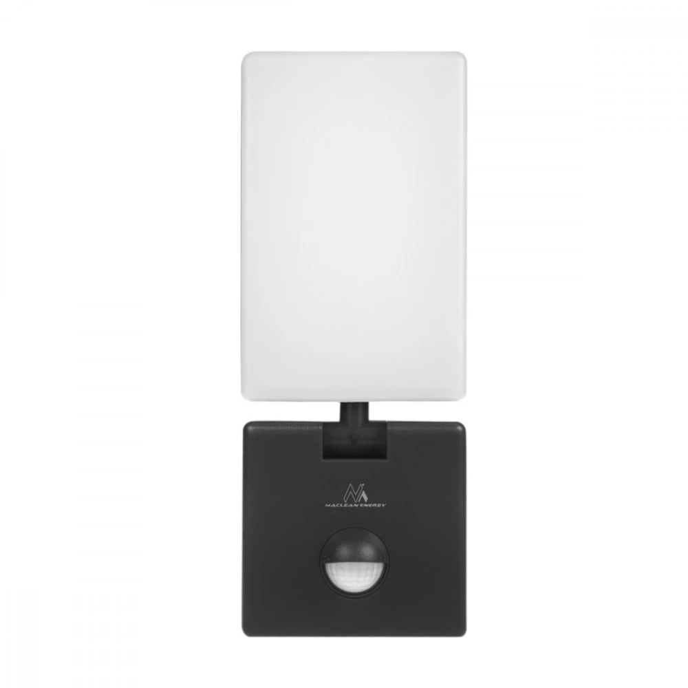 Maclean LED lempa su judesio jutikliu, PIR judesio jutiklis, juoda, 10W, IP65, 800lm, neutrali balta spalva (4000K) MCE516 B