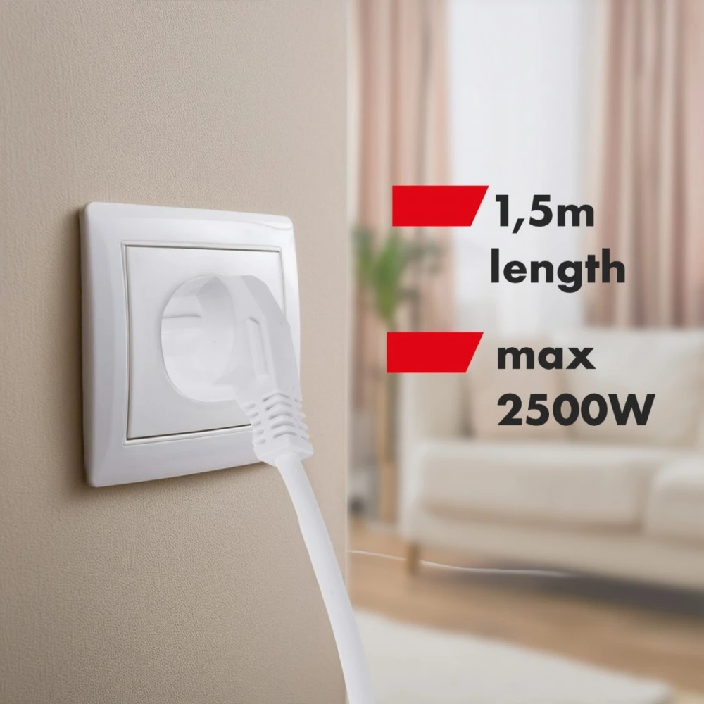 Listwa „Maclean“ maitinimo laidas, 4 lizdų + USB, su jungikliais, 250 V kintamoji srovė / 10 A, 1,5 m, baltas, MCE508 W