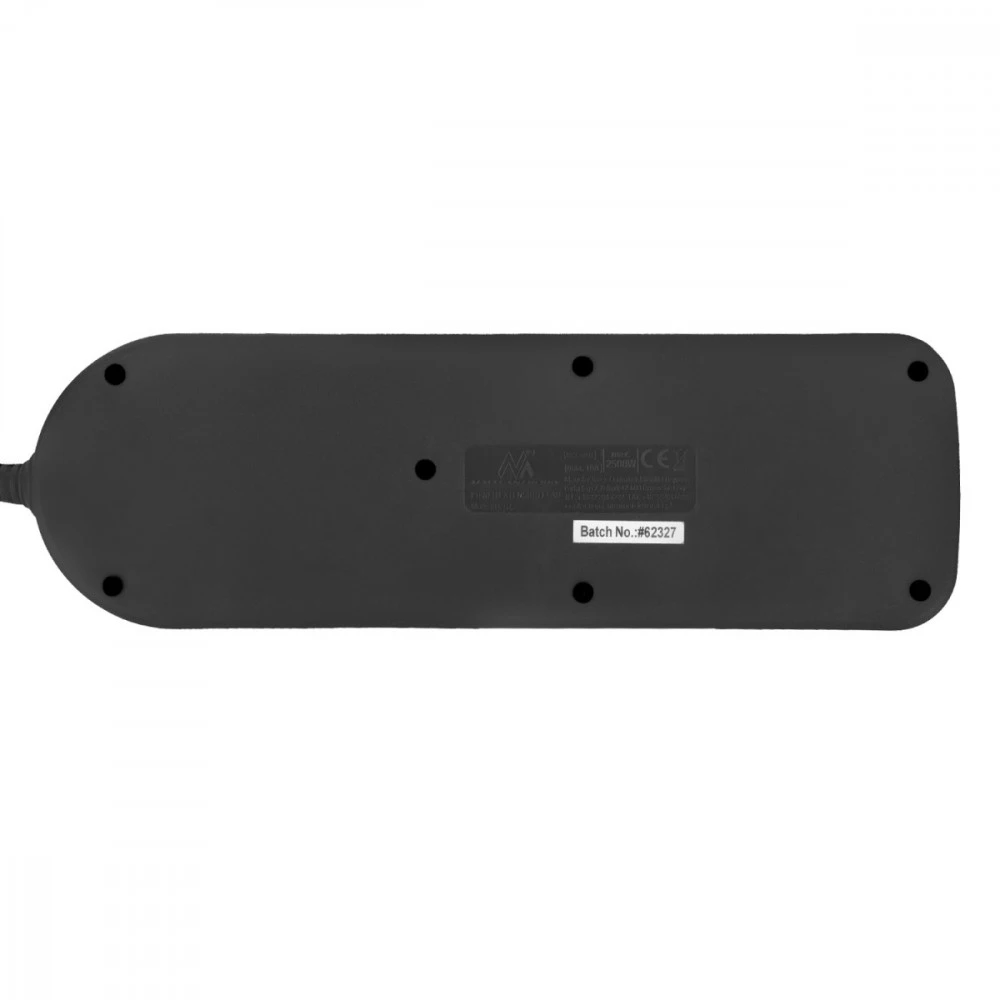 Listwa „Maclean“ maitinimo laidas, 4 lizdų + USB, su jungikliais, 250 V kintamoji srovė / 10 A, 1,5 m, juodas, MCE508 B