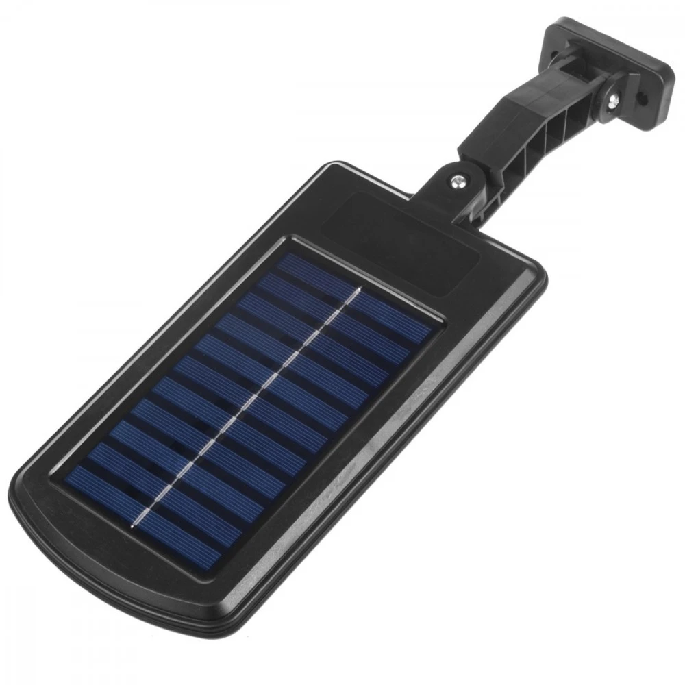 Sieninis šviestuvas Solarna Saulės energija varomas LED gatvės šviestuvas su judesio jutikliu ir nuotolinio valdymo pultu „Maclean IP54“, 4 W, 400 lm, 6500 K, ličio jonų 1200 mAh, 3 veikimo režimai MCE446