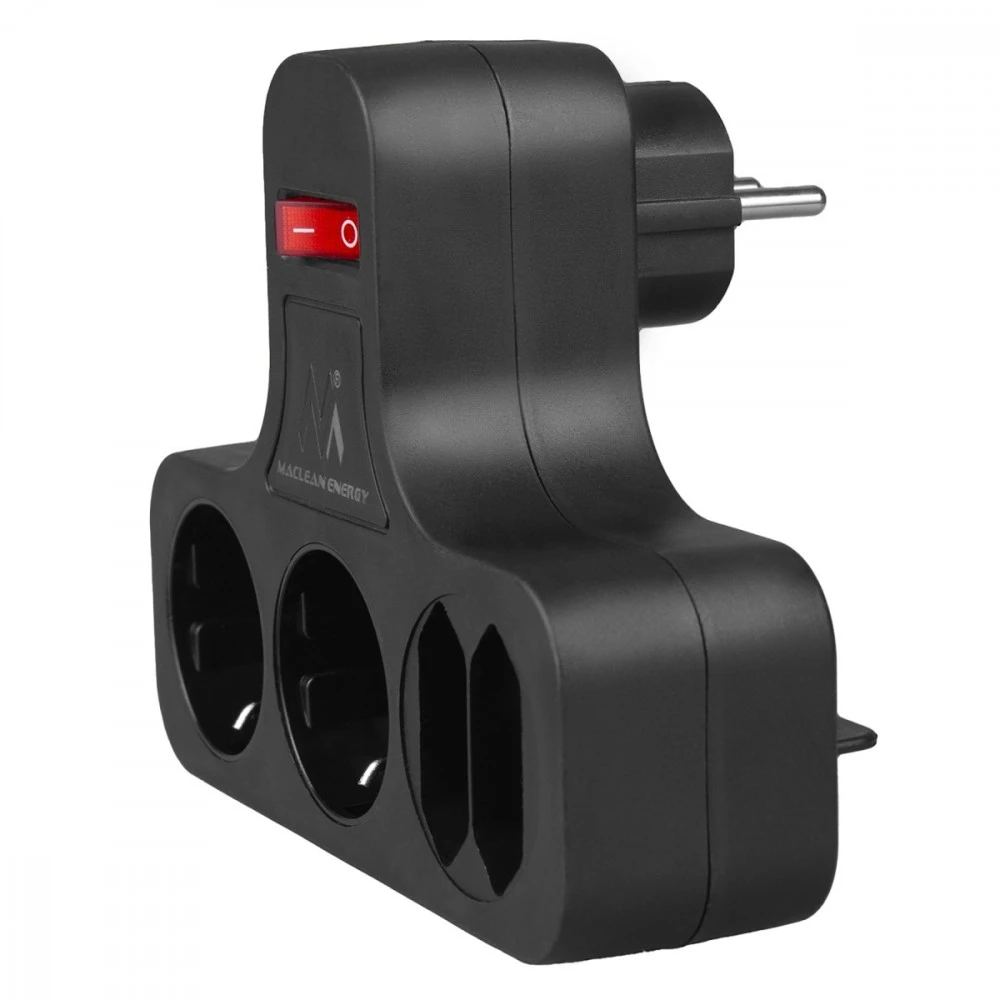 Gniazdko „Maclean“ keturgubas lizdas su jungikliu, stabilizavimo koja, schuko tipo, 2x2,5A, 2x16A, MCE224 G/B