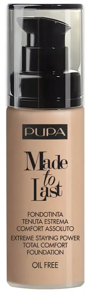 „Pupa Made To Last“ ilgai išliekantis skystas makiažo pagrindas be parabenų, 050 Sand, 30 ml