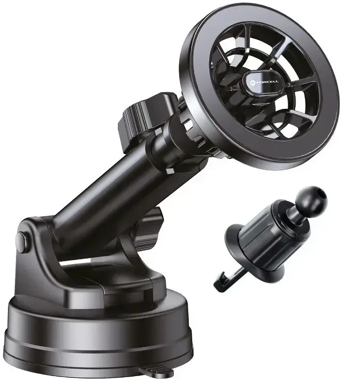 Magnetinis automobilio telefono laikiklis, suderinamas su „Magsafe Forcell F-Grip PrecisionX“ priekiniu stiklu / prietaisų skydeliu / ventiliacijos angomis (juodas)