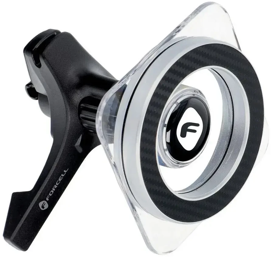 Automobilinis laikiklis Forcell F-GRIP (MagSafe) tvirtinamas ant ventiliacijos grotelių juodas