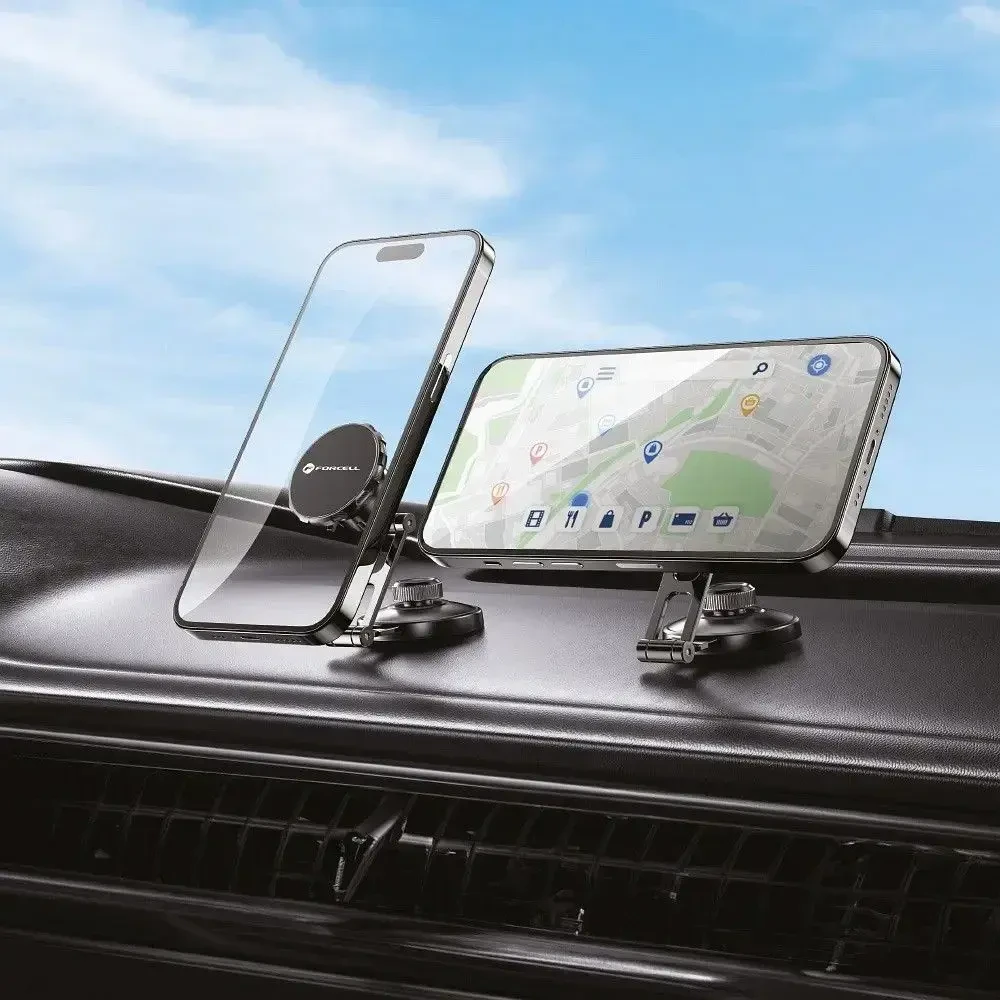 Magnetinis automobilio telefono laikiklis Forcell F-Grip IronSecure priekinis stiklas / prietaisų skydelis juodas