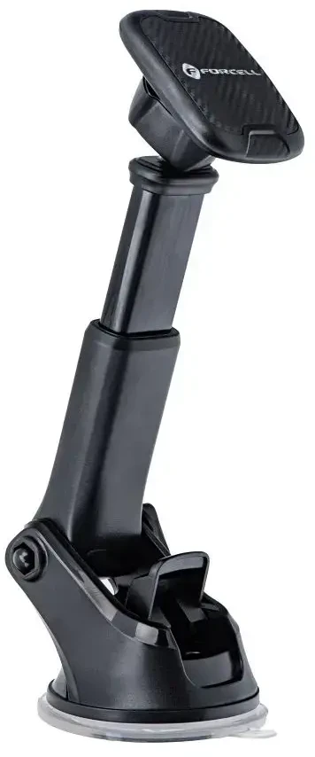 Automobilinis universalus telefono laikiklis Forcell (H-CT327) tvirtinamas ant stiklo, magnetinis juodas