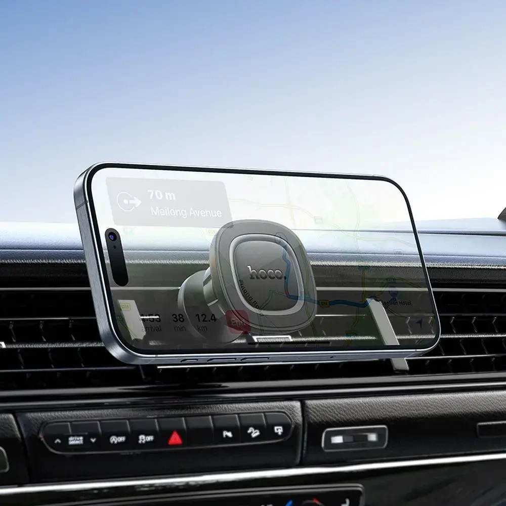 Magnetic car phone holder Hoco air vent H72 juodas and pilka