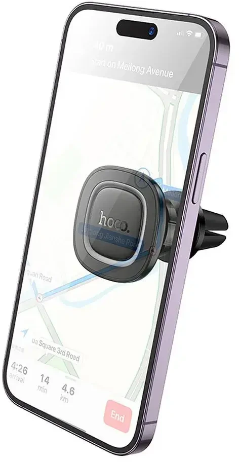 Magnetic car phone holder Hoco air vent H72 juodas and pilka