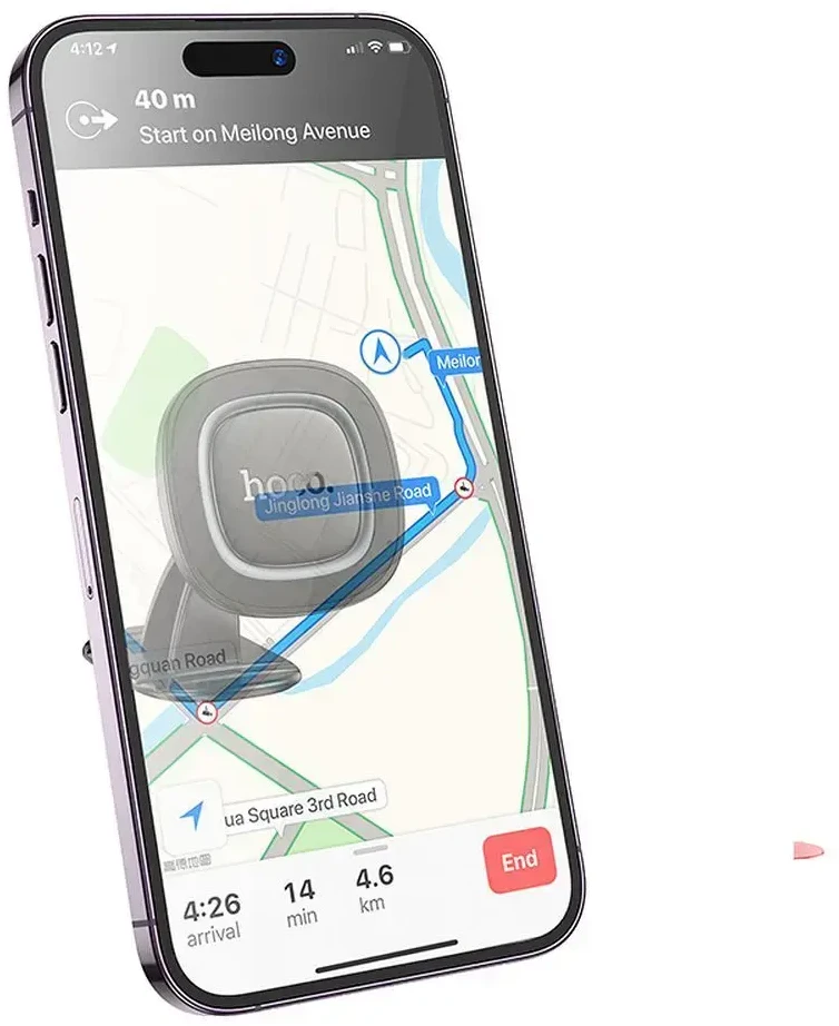 Magnetinis automobilio telefono laikiklis Hoco dashboard H73 juodas ir pilkas