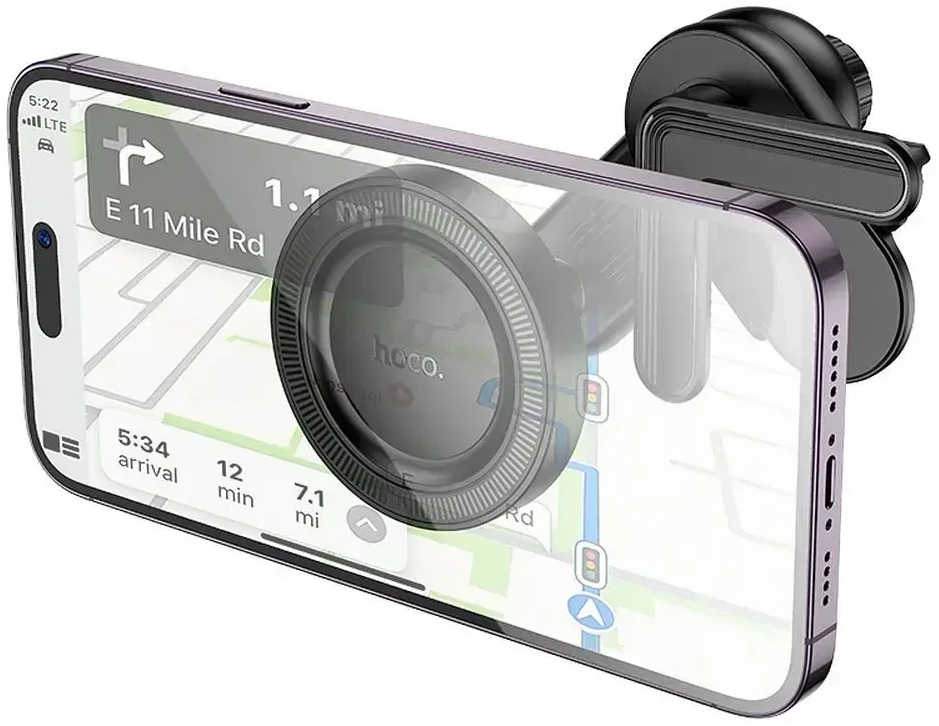 Magnetinis automobilio telefono laikiklis Hoco prietaisų skydeliui H57 juodas