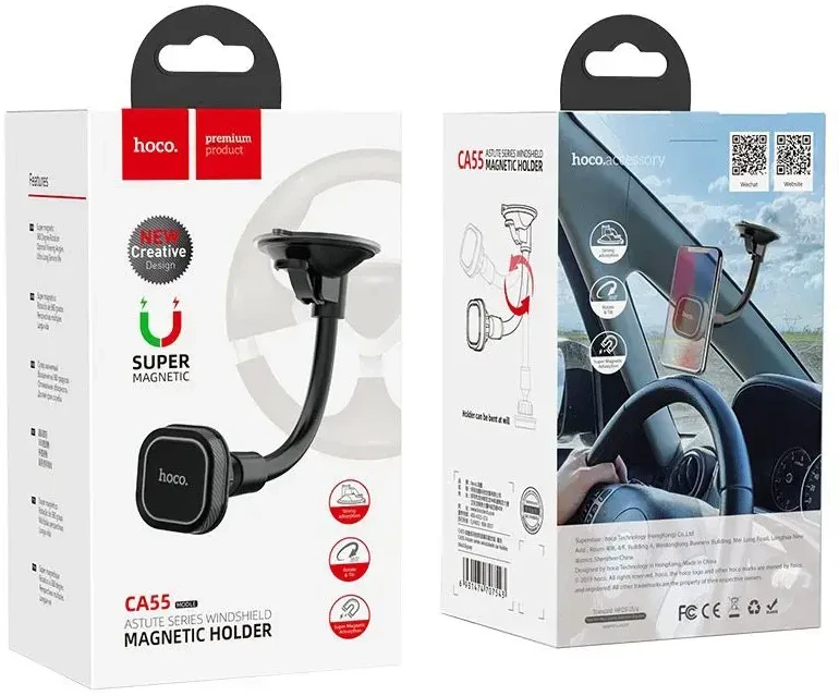 Automobilinis telefono laikiklis Hoco CA55, tvirtinamas ant stiklo, magnetinis