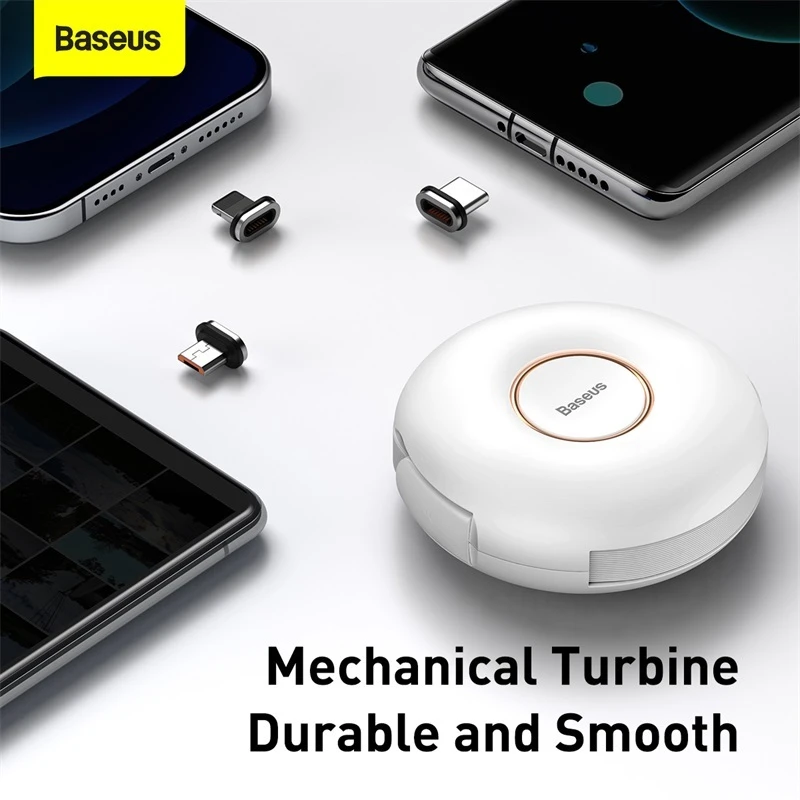 Magnetinis USB kabelis Baseus Zinc 3in1 USB-C | Lightning | Micro 20W, 1m (baltas)