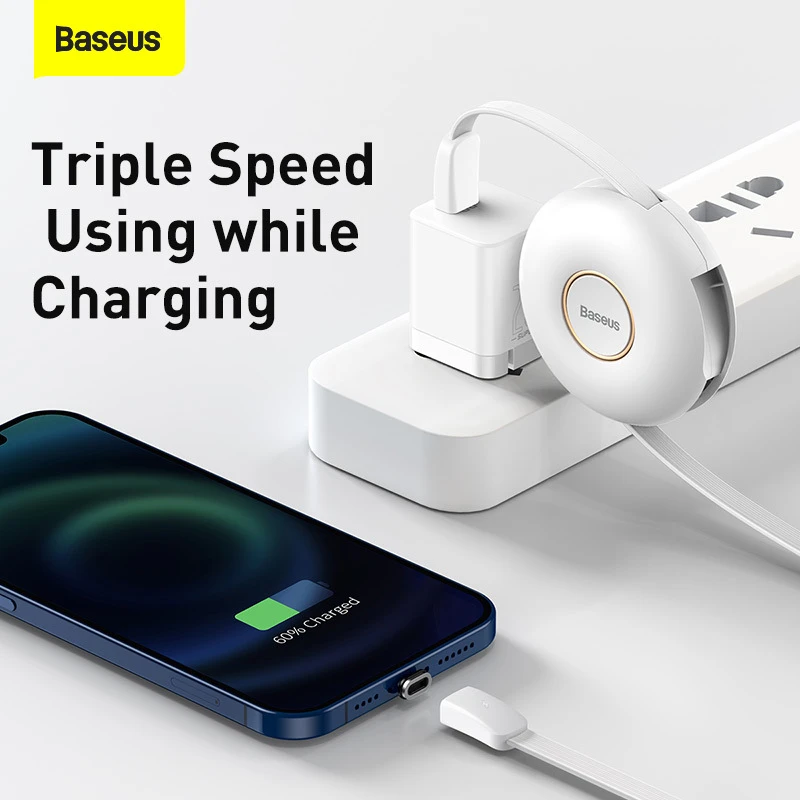 Magnetinis USB kabelis Baseus Zinc 3in1 USB-C | Lightning | Micro 20W, 1m (baltas)