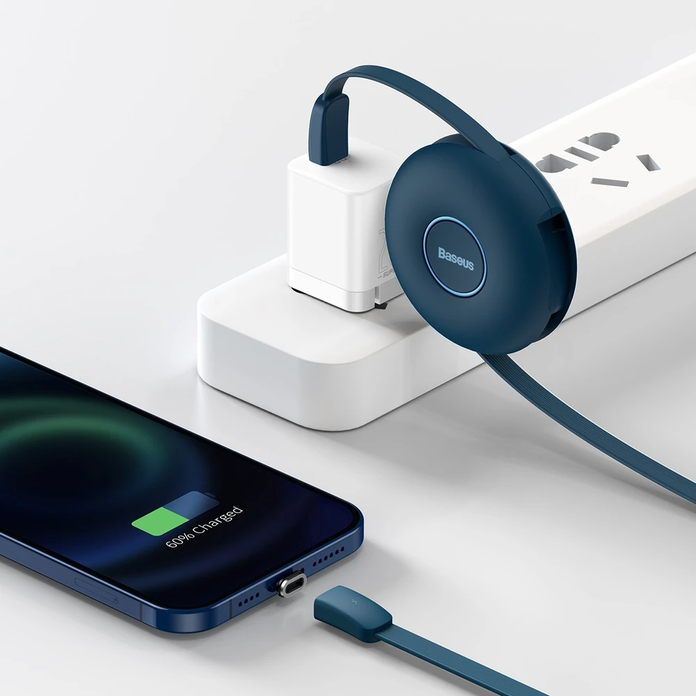 Magnetinis USB kabelis Baseus Zinc 3in1 USB-C | Lightning | Micro 20W, 1m (mėlynas)