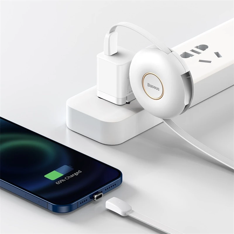 Magnetinis USB kabelis Baseus Zinc 3in1 USB-C | Lightning | Micro 20W, 1m (baltas)