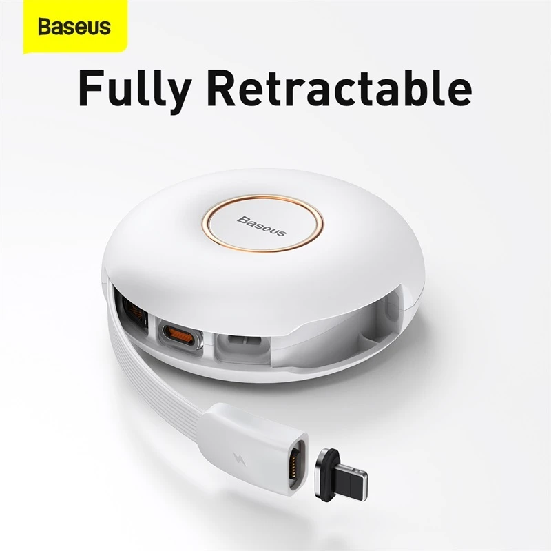 Magnetinis USB kabelis Baseus Zinc 3in1 USB-C | Lightning | Micro 20W, 1m (baltas)