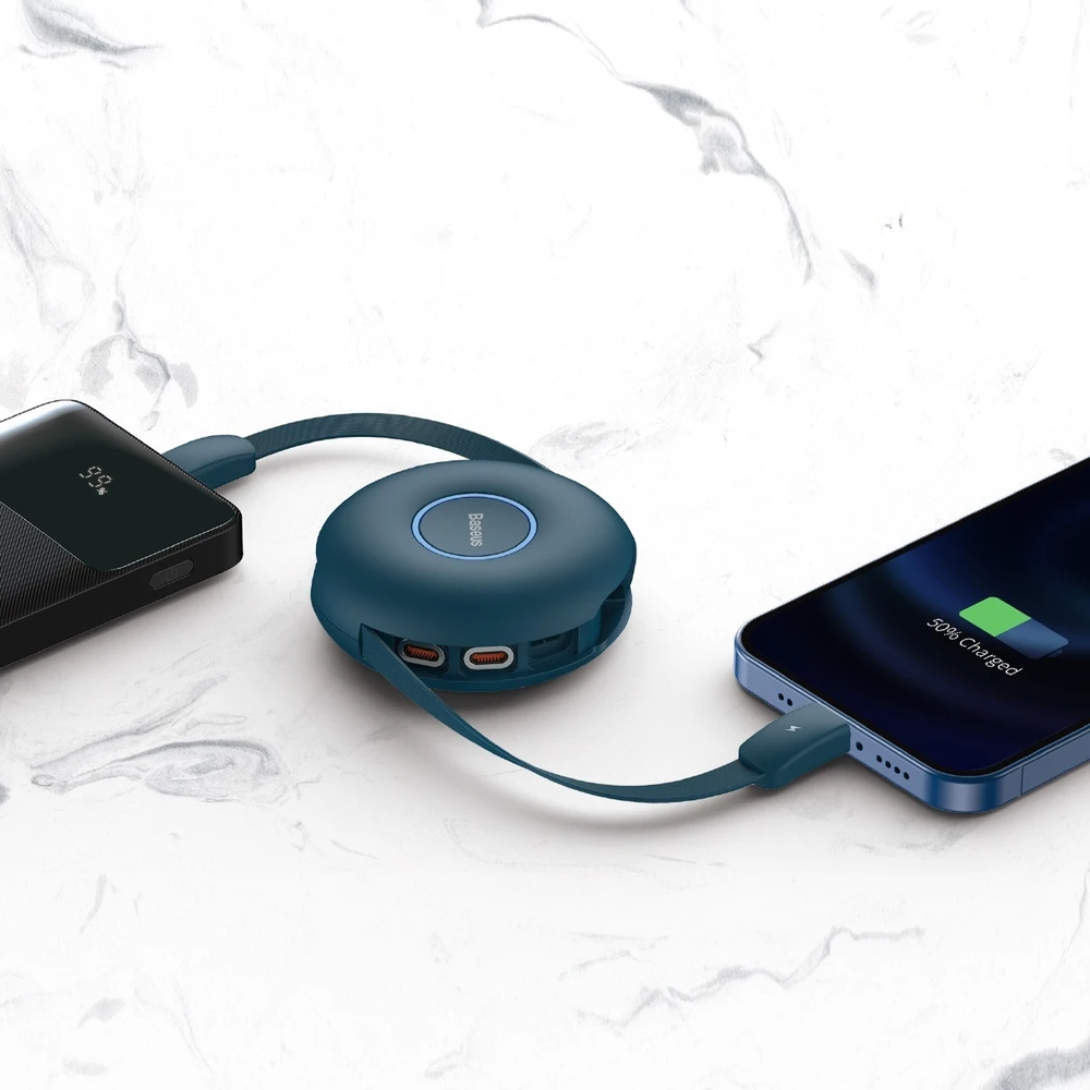 Magnetinis USB kabelis Baseus Zinc 3in1 USB-C | Lightning | Micro 20W, 1m (mėlynas)