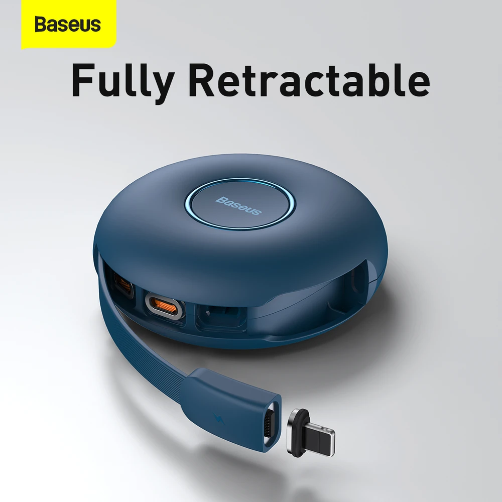 Magnetinis USB kabelis Baseus Zinc 3in1 USB-C | Lightning | Micro 20W, 1m (mėlynas)