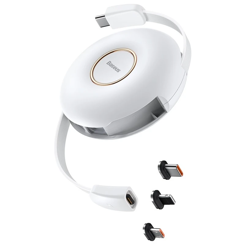 Magnetinis USB kabelis Baseus Zinc 3in1 USB-C | Lightning | Micro 20W, 1m (baltas)
